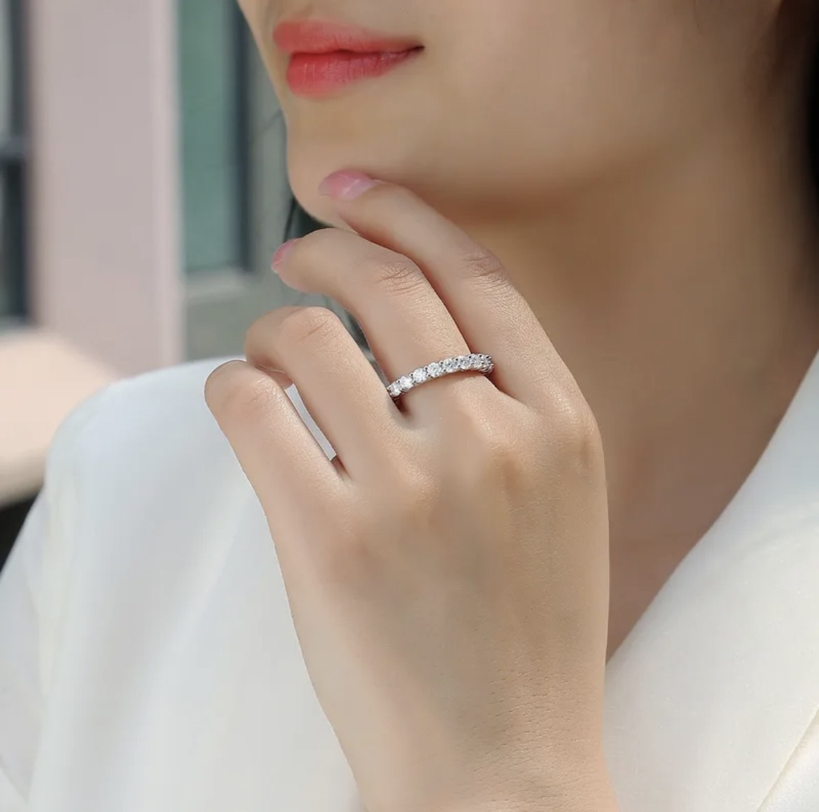 3mm Full Moissanite Ring S925