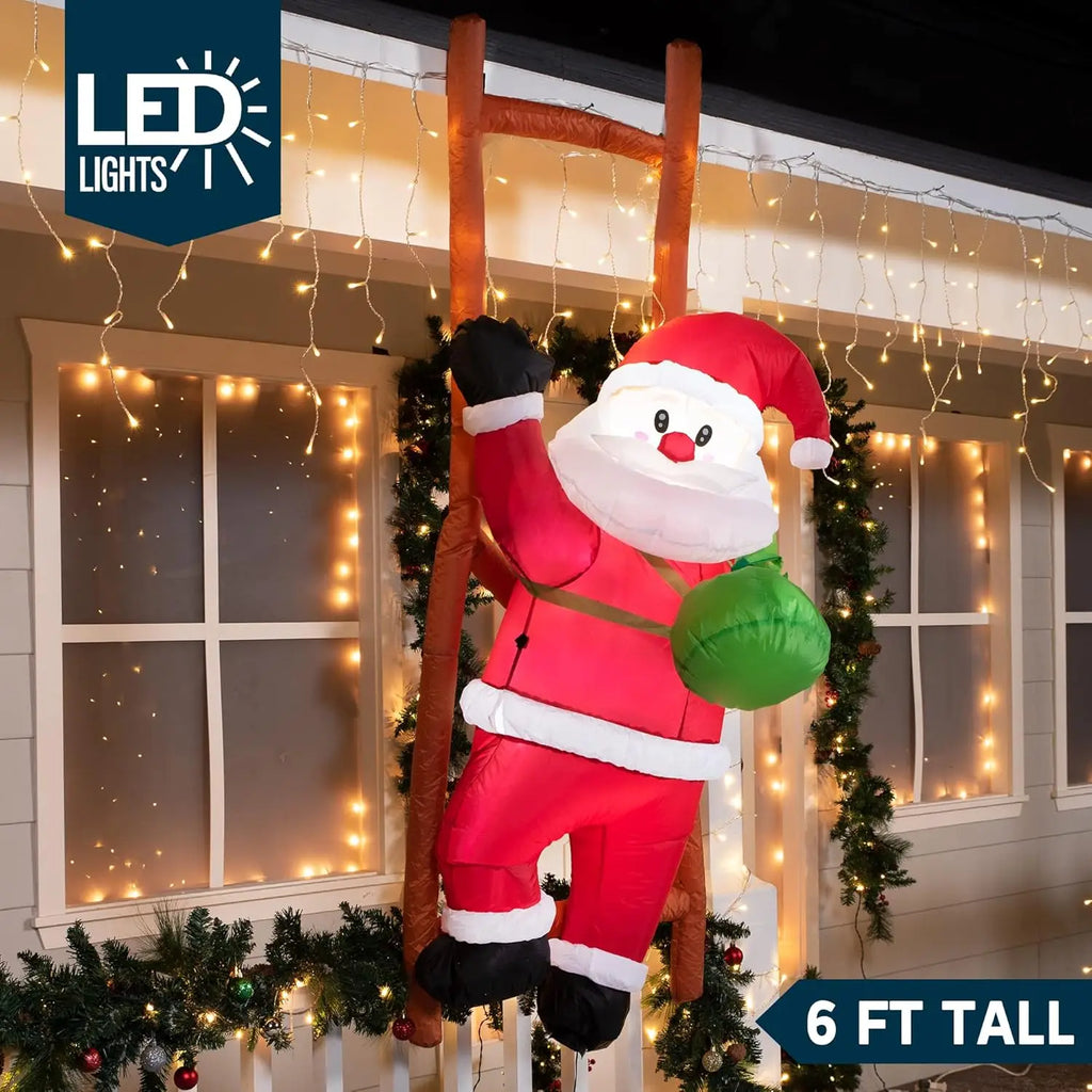 Climbing Santa Hanging Christmas Inflatable