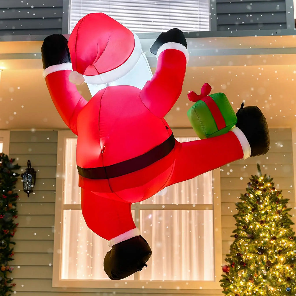 Climbing Santa with Gift Box Christmas Inflatable