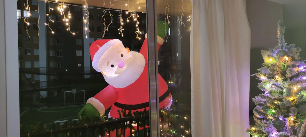 Climbing Santa with Gift Box Christmas Inflatable