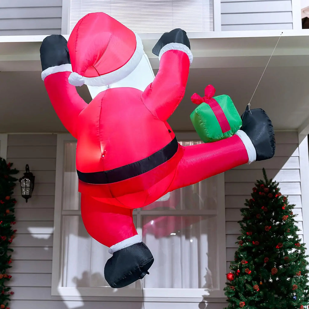 Climbing Santa with Gift Box Christmas Inflatable