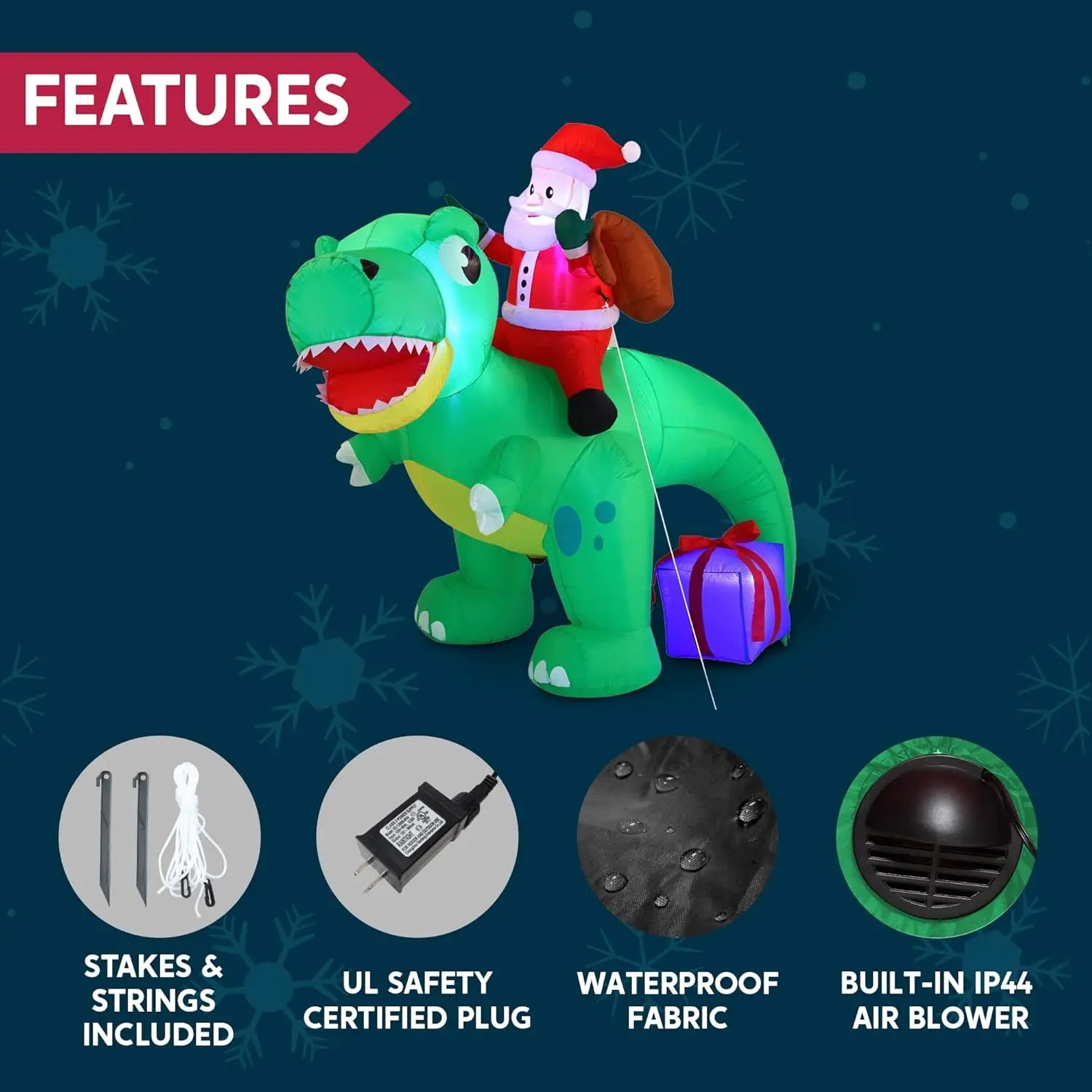 Christmas Inflatable Dinosaur