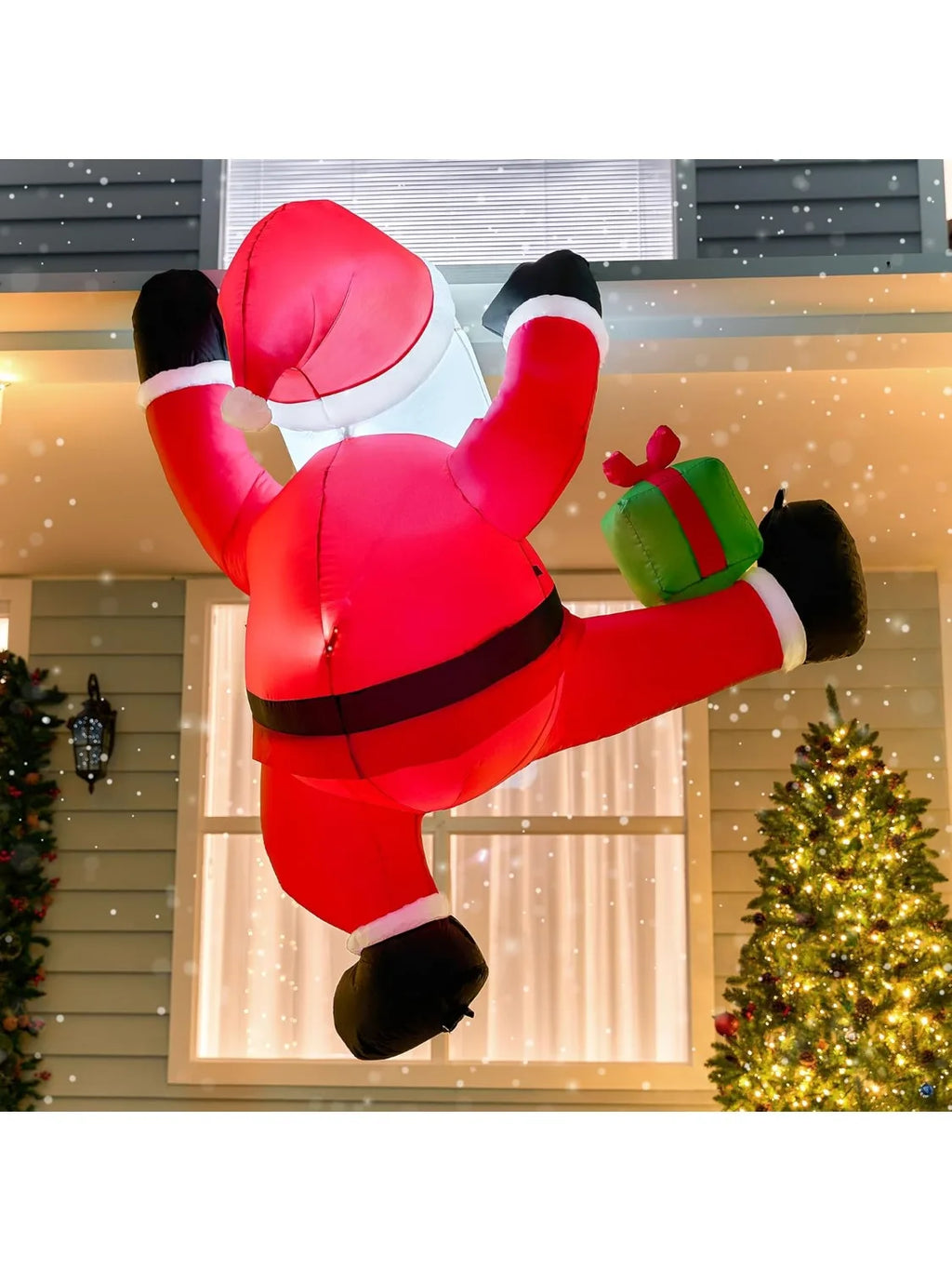 Climbing Santa with Gift Box Christmas Inflatable