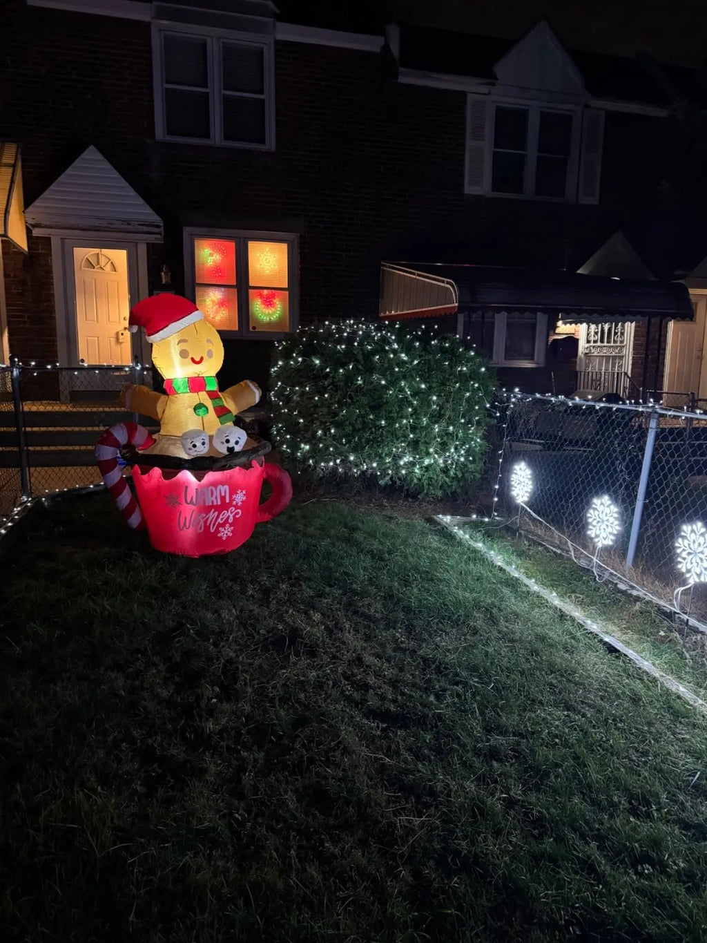 Gingerbread Man in Hot Cocoa Mug Christmas Inflatable