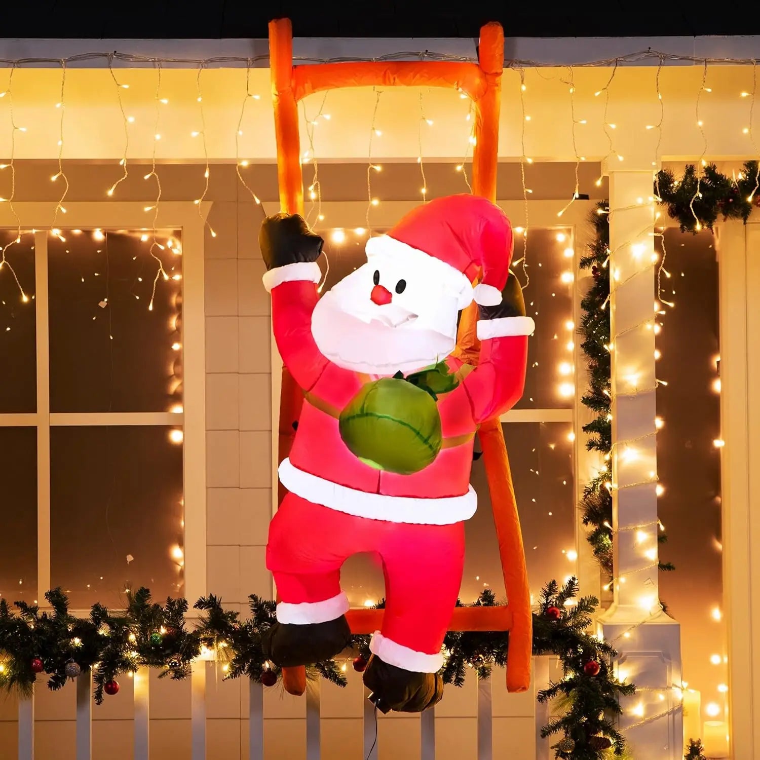 Climbing Santa Hanging Christmas Inflatable