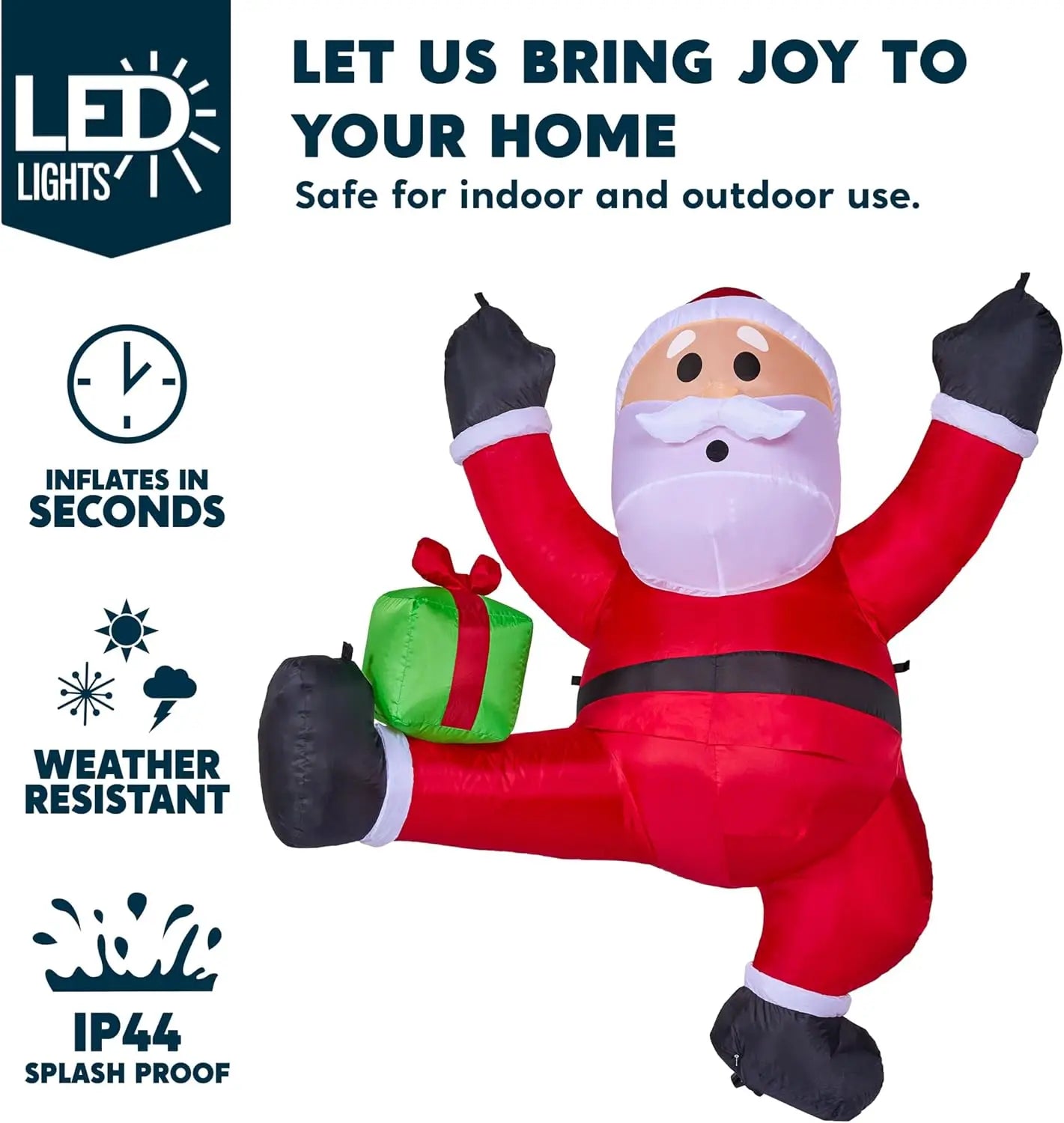 Climbing Santa with Gift Box Christmas Inflatable